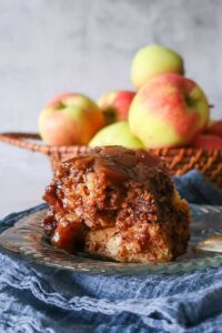 slice of apple cinnamon monkey bread on a plate