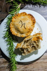 gluten free mini tourtiere on a plate