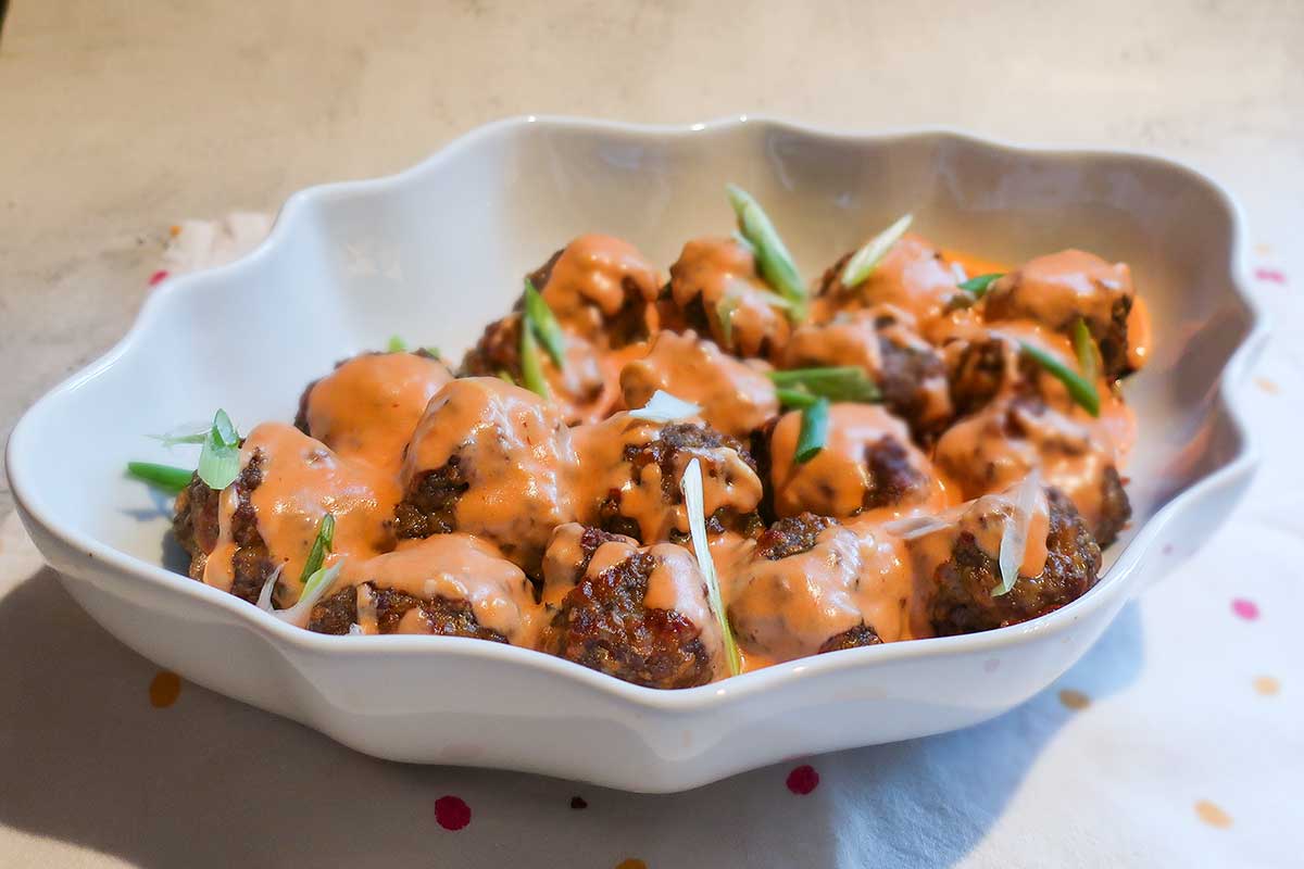 Saucy Swedish meatballs on a plate