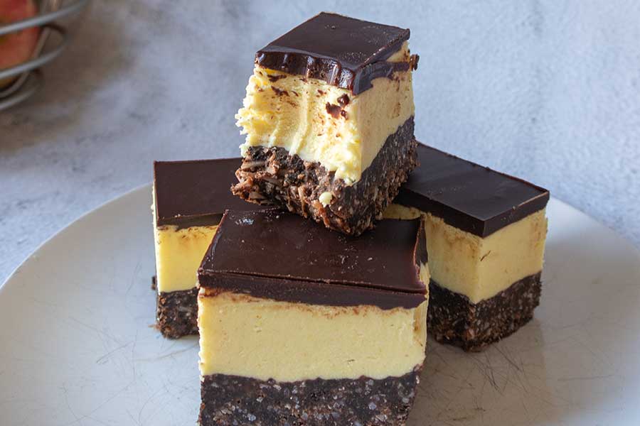 stacked nanaimo bars for New Years