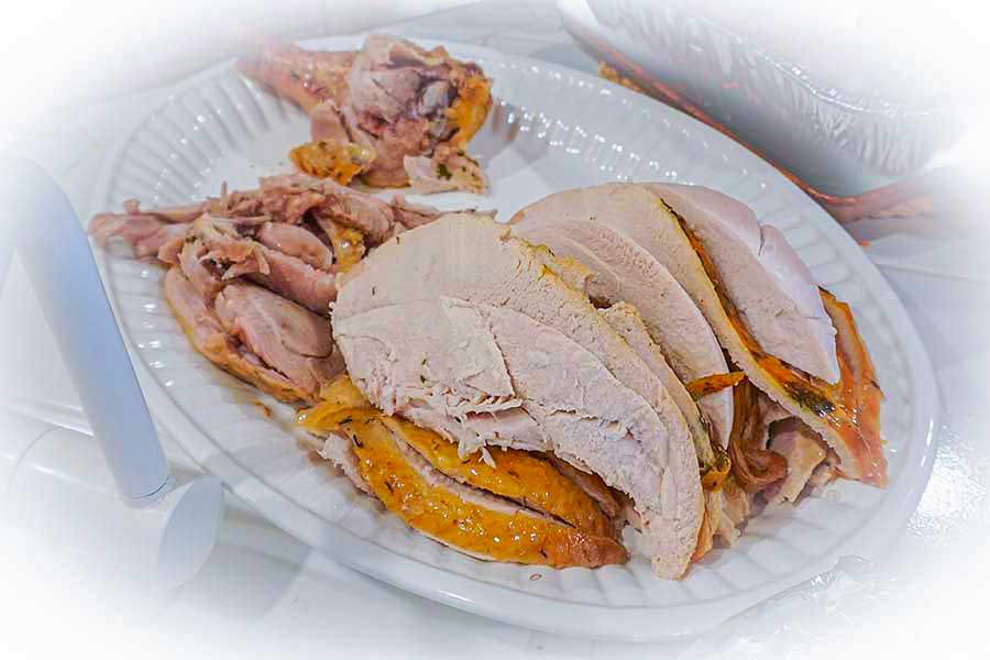 turkey leftovers on a platter
