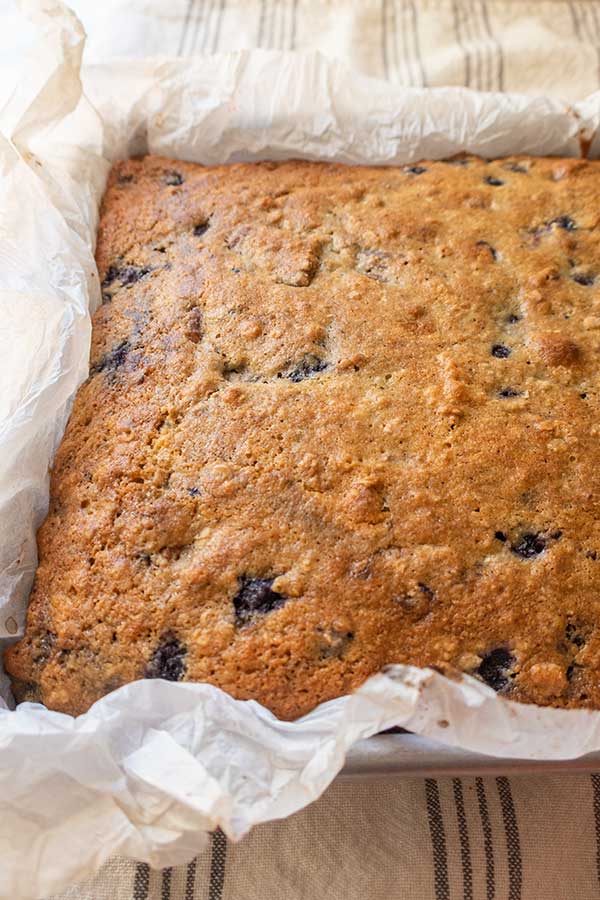 baked breakfast cake in a pan