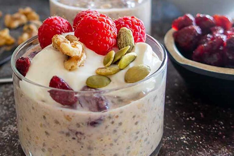 cranberry walnut overnight oats - breakfast in a glass