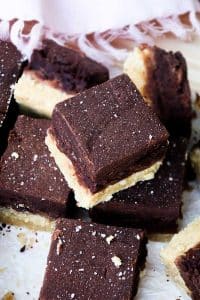gluten free millionaires shortbread squares on a plate