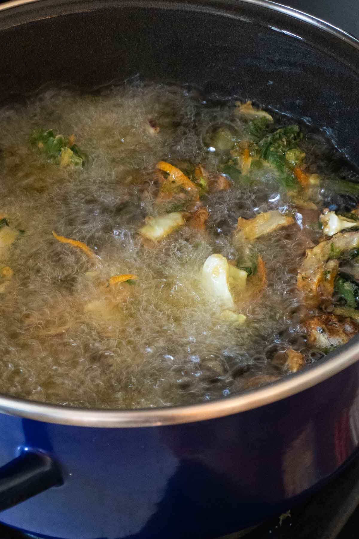 frying pakoras in oil