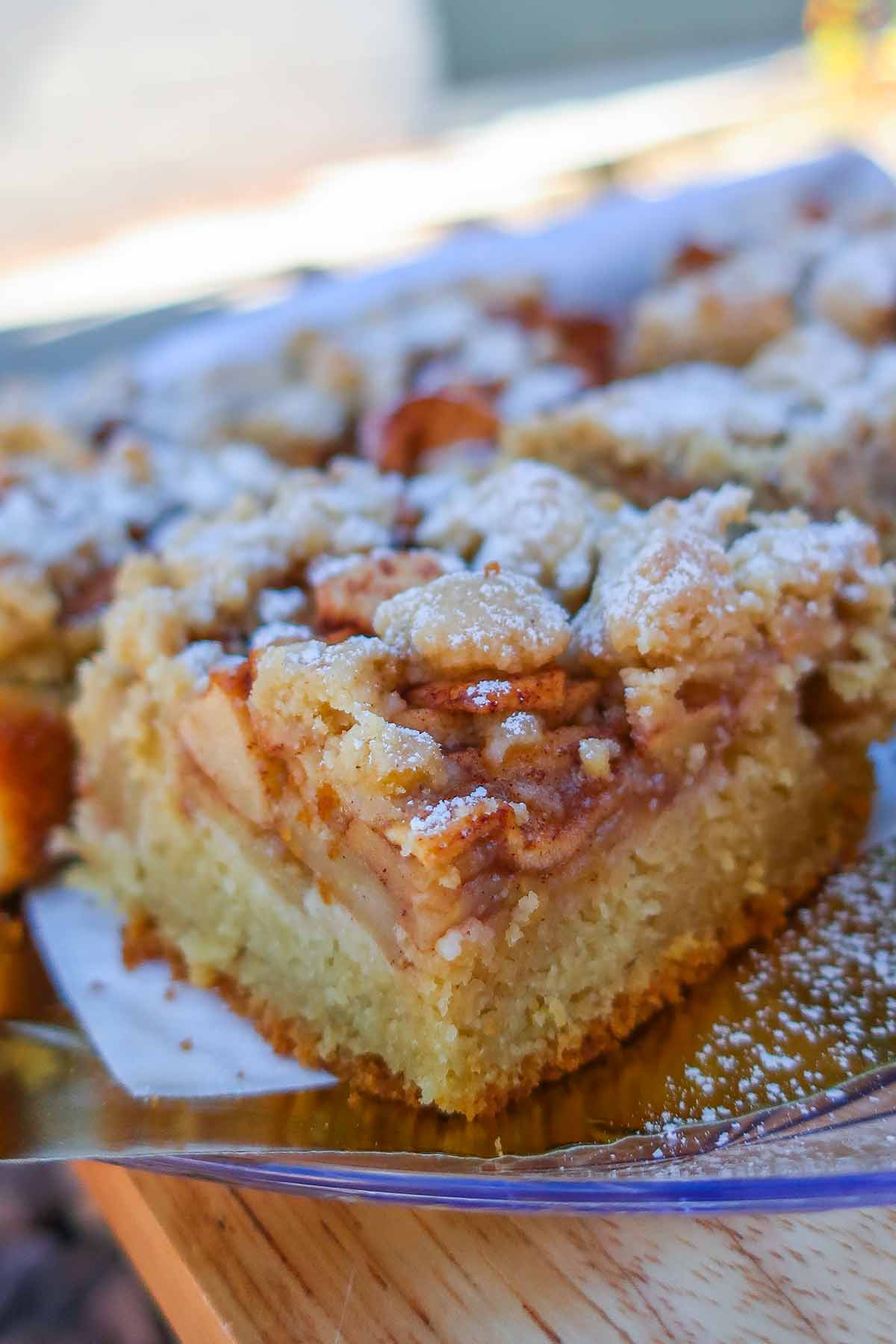 close up of apple cake