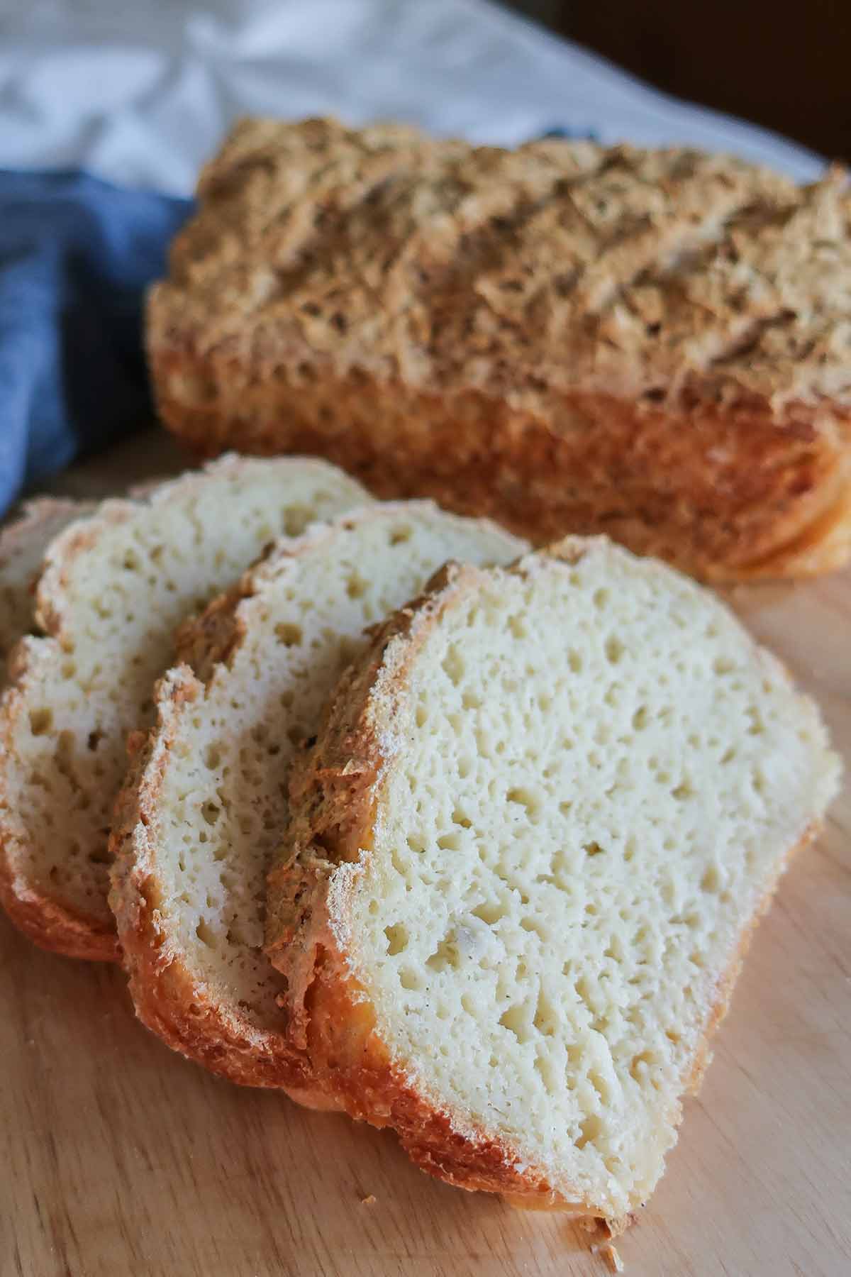 sliced German potato bread