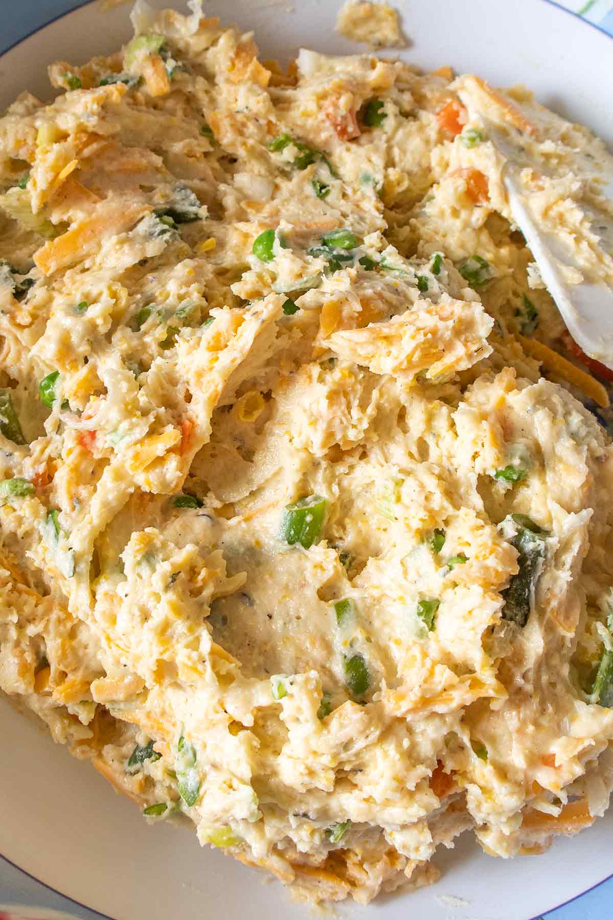  dough in a bowl with spatula