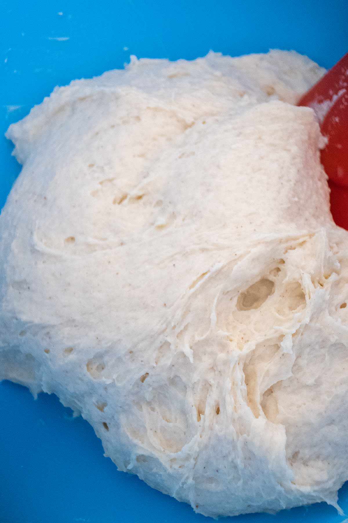 sticky dough in a bowl