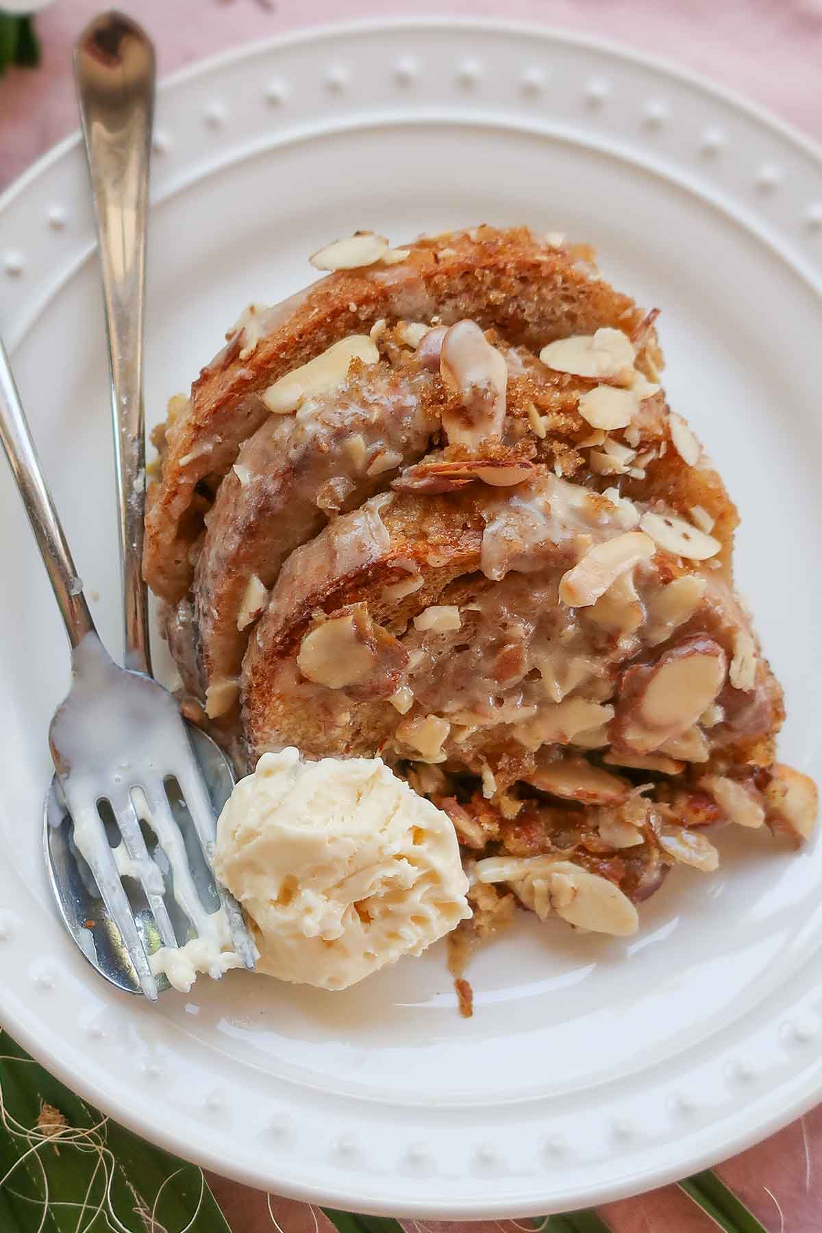 serving of gluten free french toast breakfast casserole on a plate