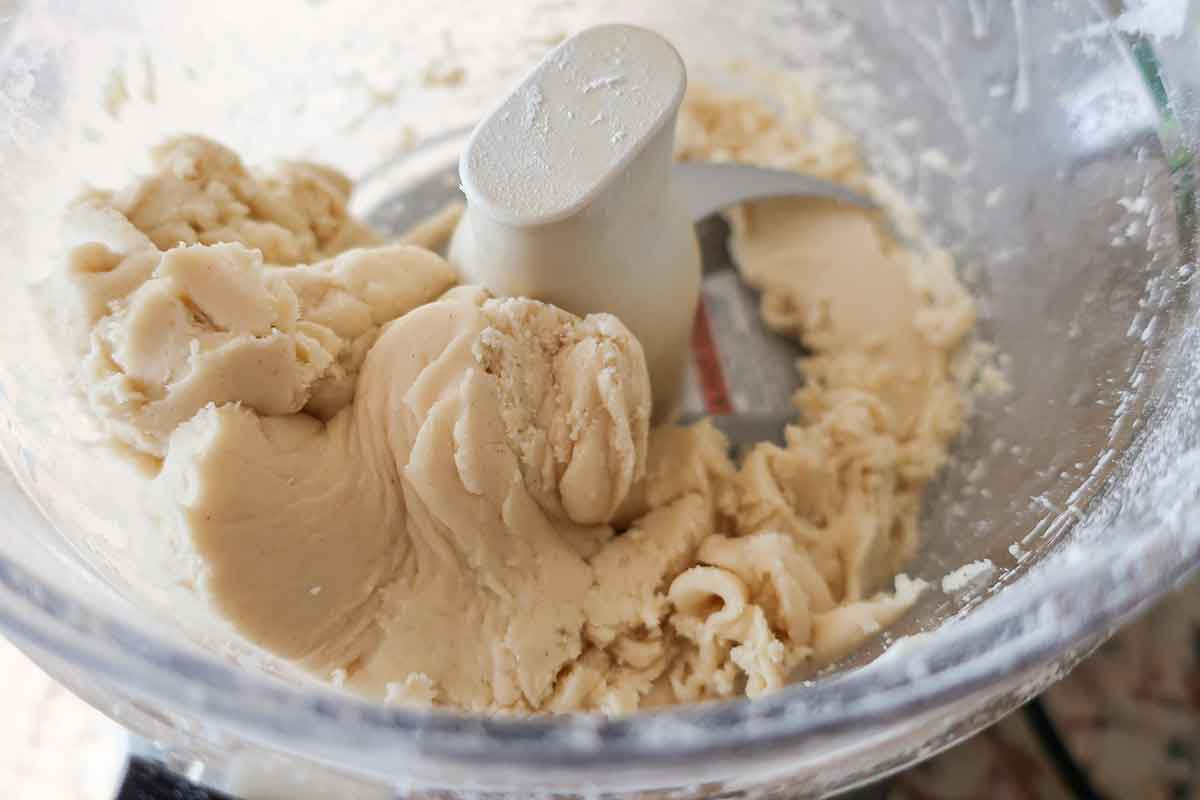 pop tart dough processed in a food processor