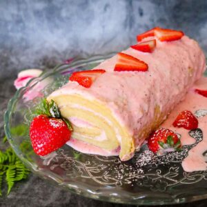 Gluten Free Strawberry Cheesecake Jelly Roll