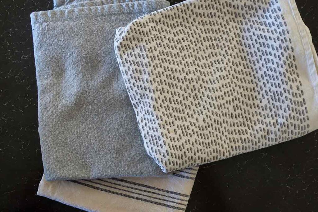 3 grey dishtowels