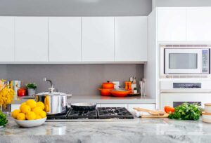 clean white gluten free kitchen