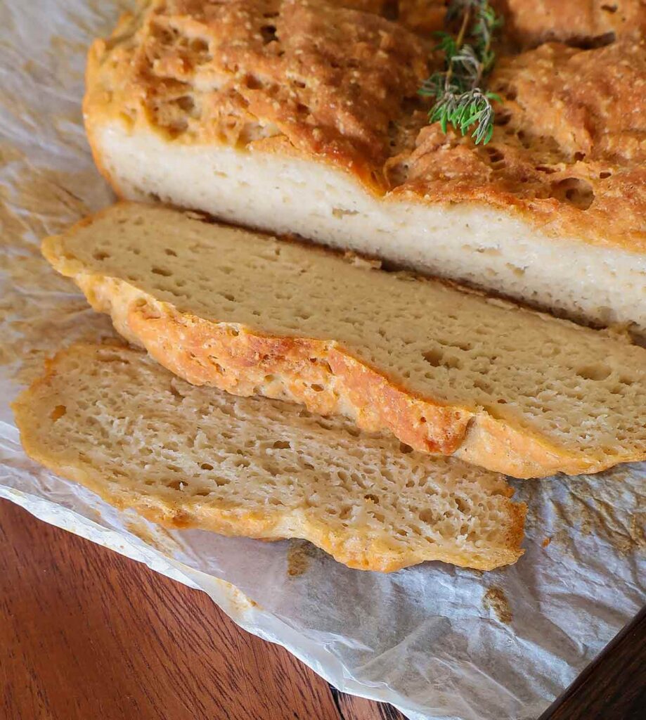 close up of sliced portuguese bread 