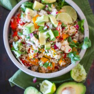 Roasted Pepper White Bean Rice Salad