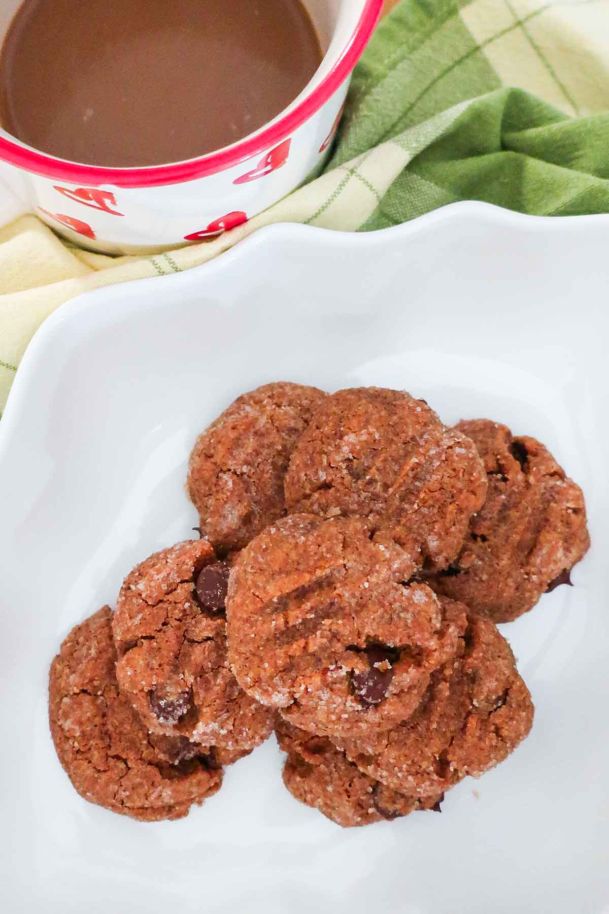 5 ingredient cookies stacked on a plate