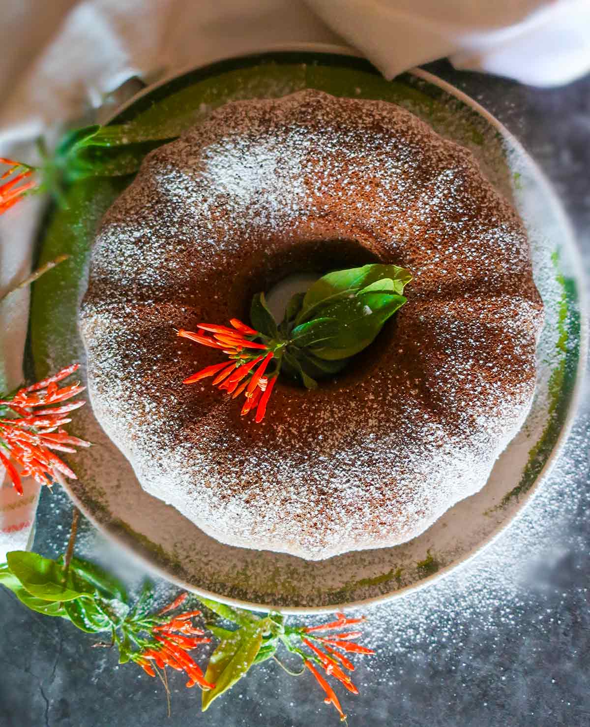 overview of whole earl grey bundt cake