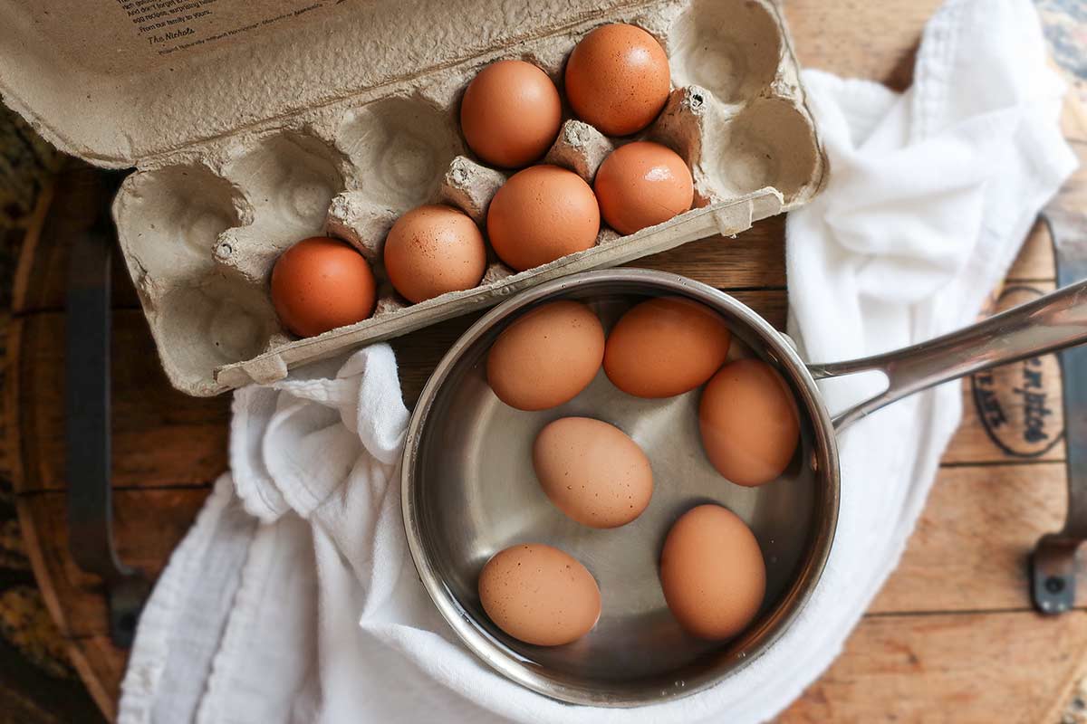 eggs in a pot with water