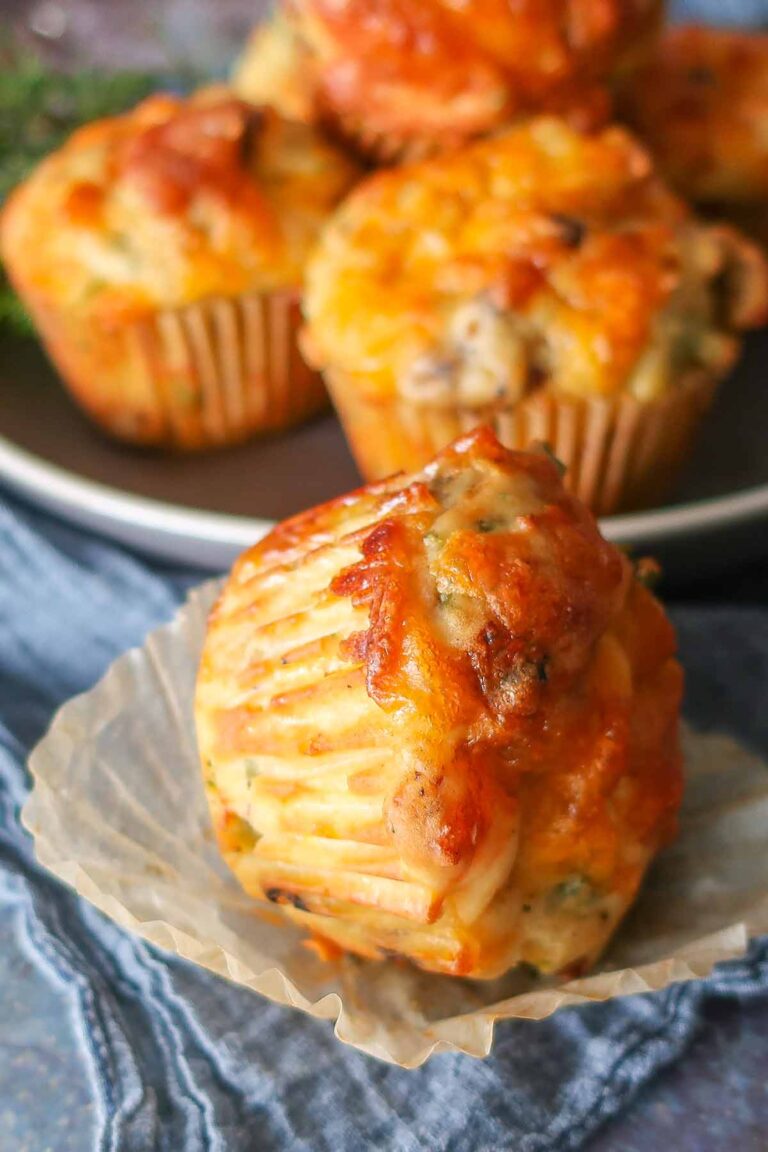 close up view of Gluten-Free Sausage & Veggie Breakfast Muffin