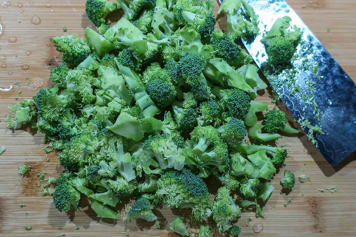 chopped raw broccoli