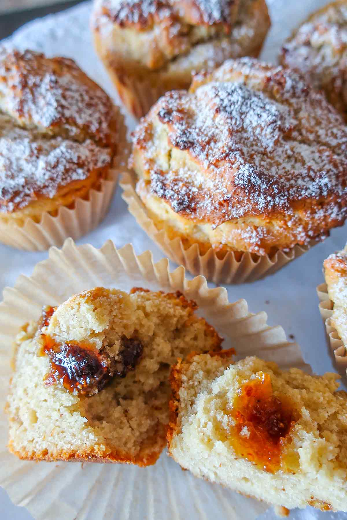showing the inside of a gluten free fig muffin