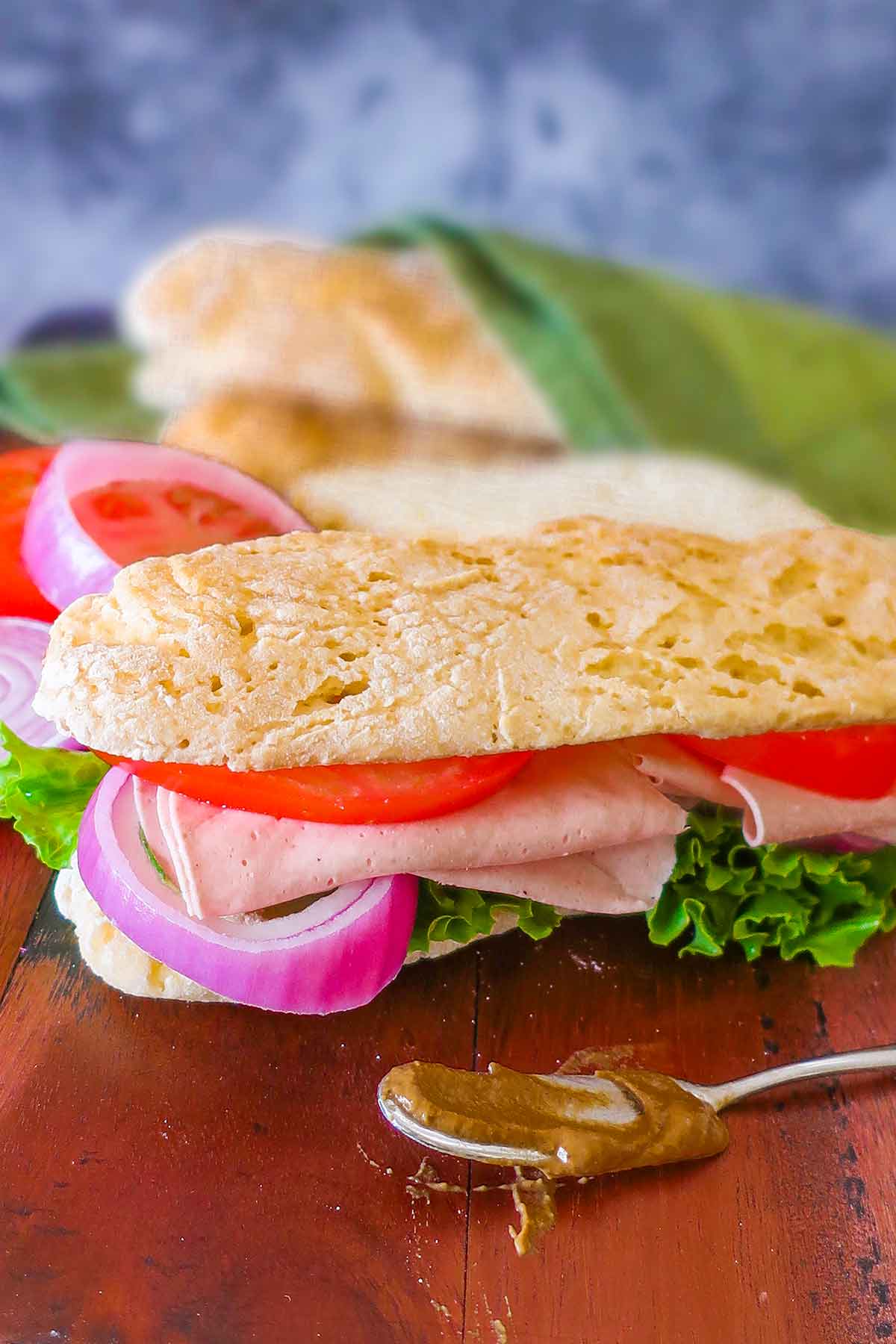 gluten free submarine sandwich filled with veggies