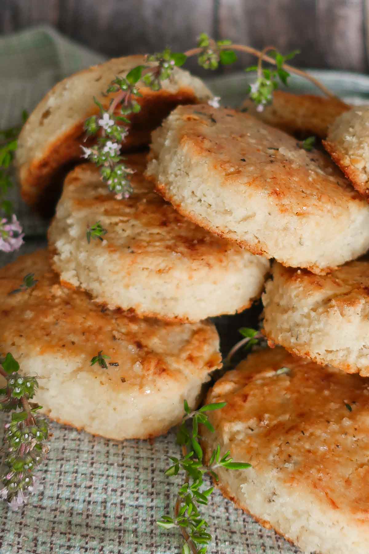 stacked Gluten-Free Parmesan Honey Biscuits