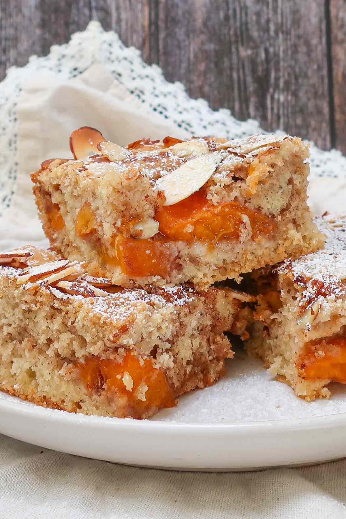 slices of gluten free farmers apricot cake