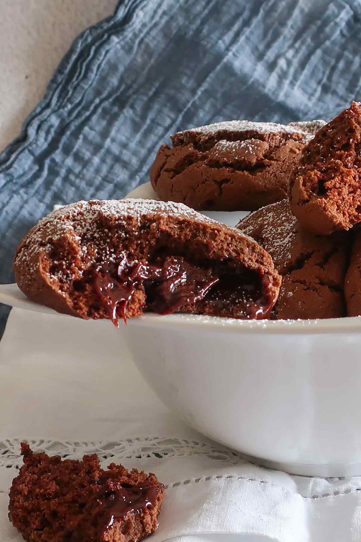 showing centre of chocolate molden cookie melting