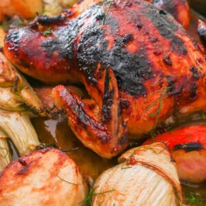 Island Inspired Pineapple Glazed Roast Chicken