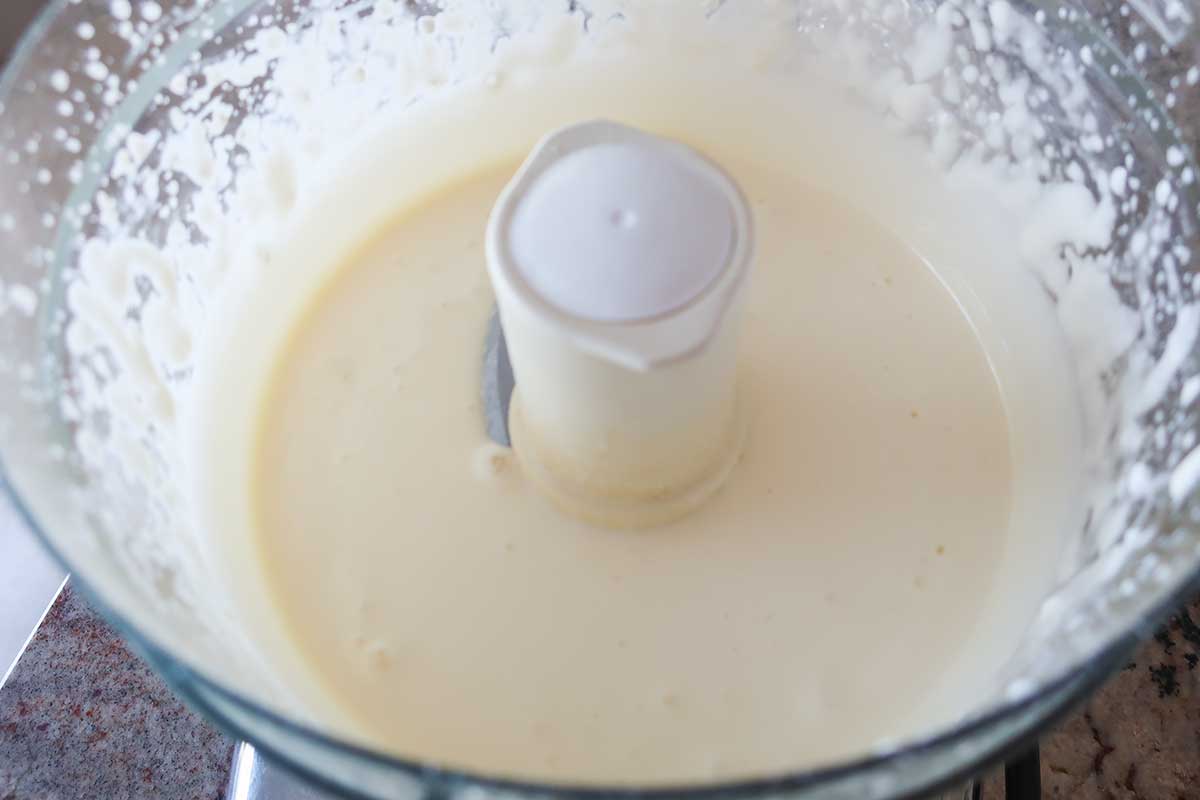 creamed cottage cheese and eggs in a food processor