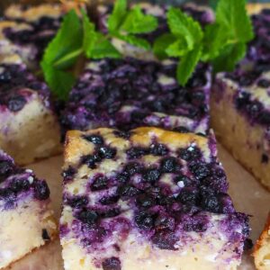 Gluten-Free Russian Cottage Cheese Cake With Blueberries (Tvorozhnik)