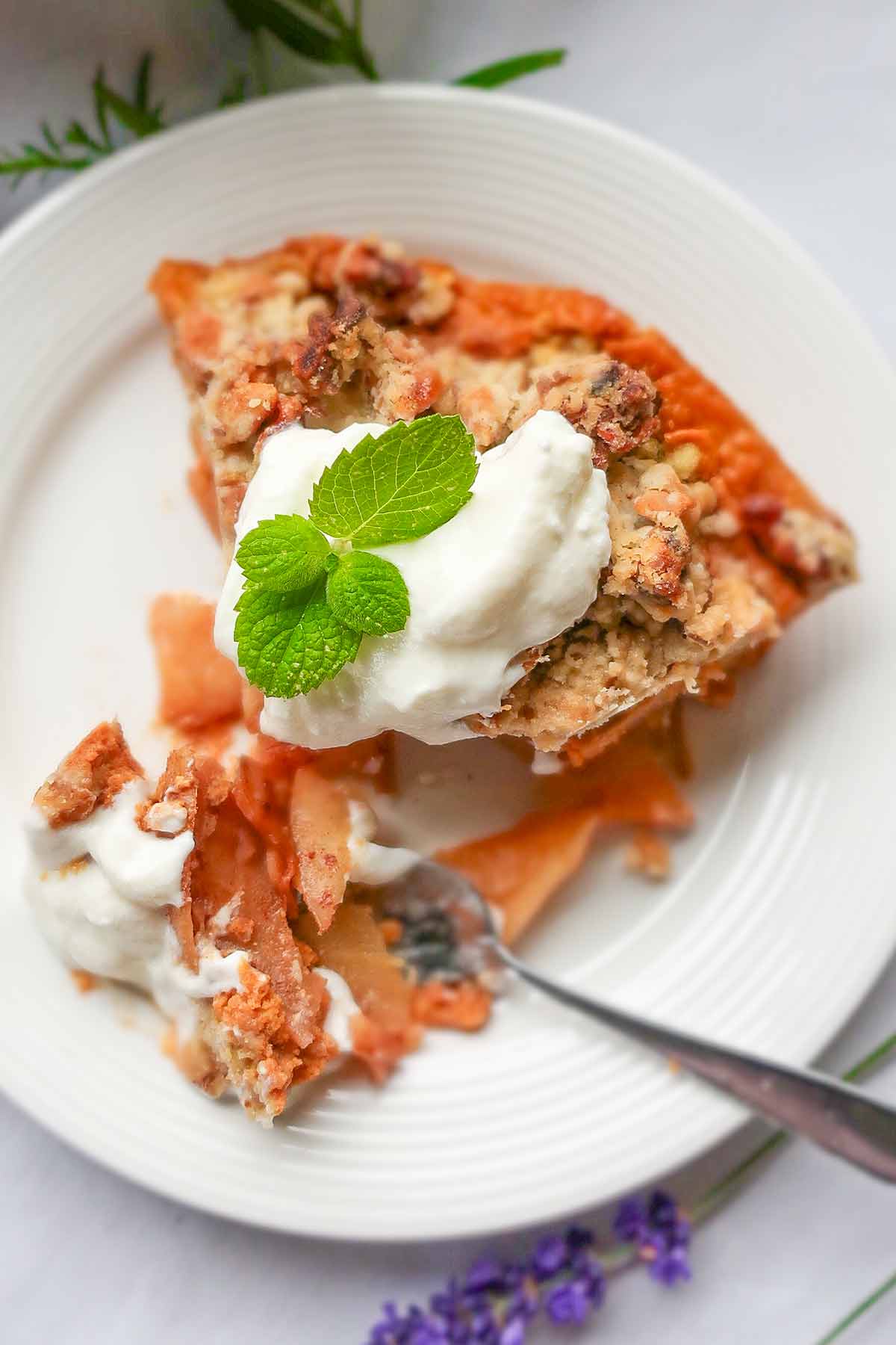 piece of pie on a plate with a fork