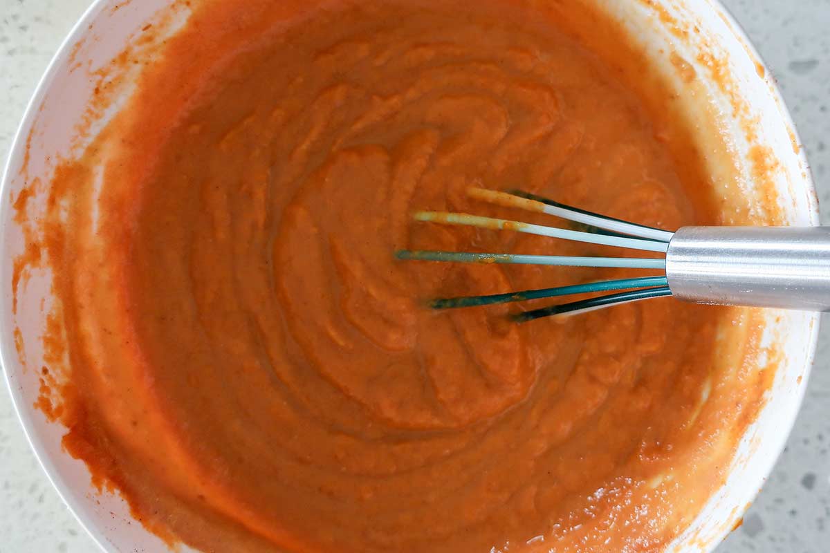 pumpkin pie mixture in a bowl