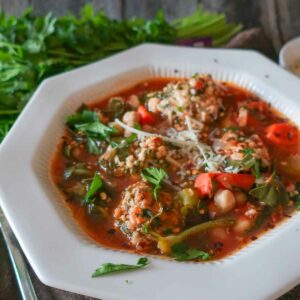 Sicilian Chickpea Soup (Zuppa di Ceci) with Dumplings – Gluten Free