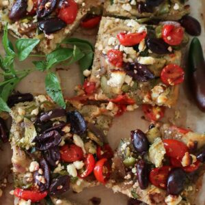 Easy Gluten-Free Flatbread with Zucchini, Feta & Olives