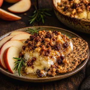 Baked Camembert Dip with Walnuts & Cranberries