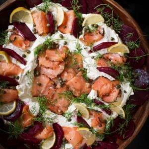 Scandinavian-Style Cheese Dip and Smoked Salmon Platter