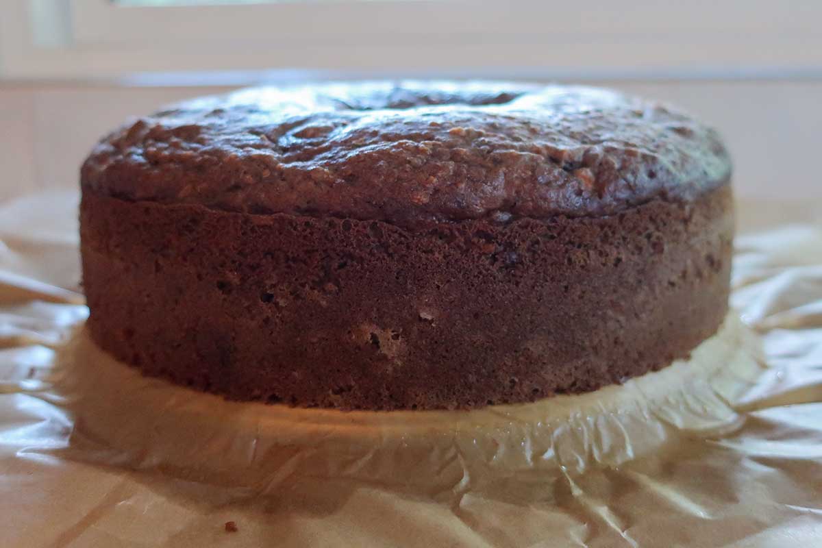 freshly baked gluten-free carrot cake in a springform pan