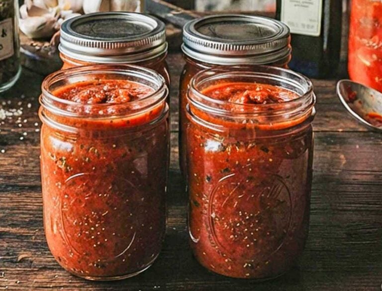 5-Minute No-Cook Gluten-Free Pizza Sauce in two glass jars