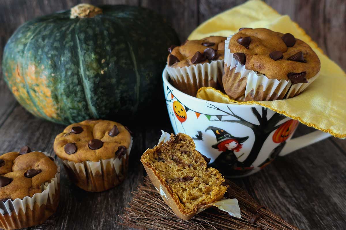 Gluten-Free Dairy-Free Banana Pumpkin Muffins with Chocolate